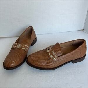 NWT Brioso Frisco Brown Lizard Emboss Leather
Loafers Slip On Comfort Shoes 8.5M